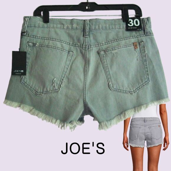 JOE's NEW GABRIELLE Grunge Distressed Denim Cut Off Shorts 30 - Picture 9 of 12